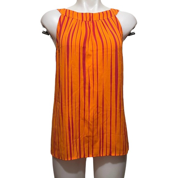 Banana Republic Tops - Banana Republic Tiger Print Sleeveless Cut Out Halter Orange Pink 10P NWT
